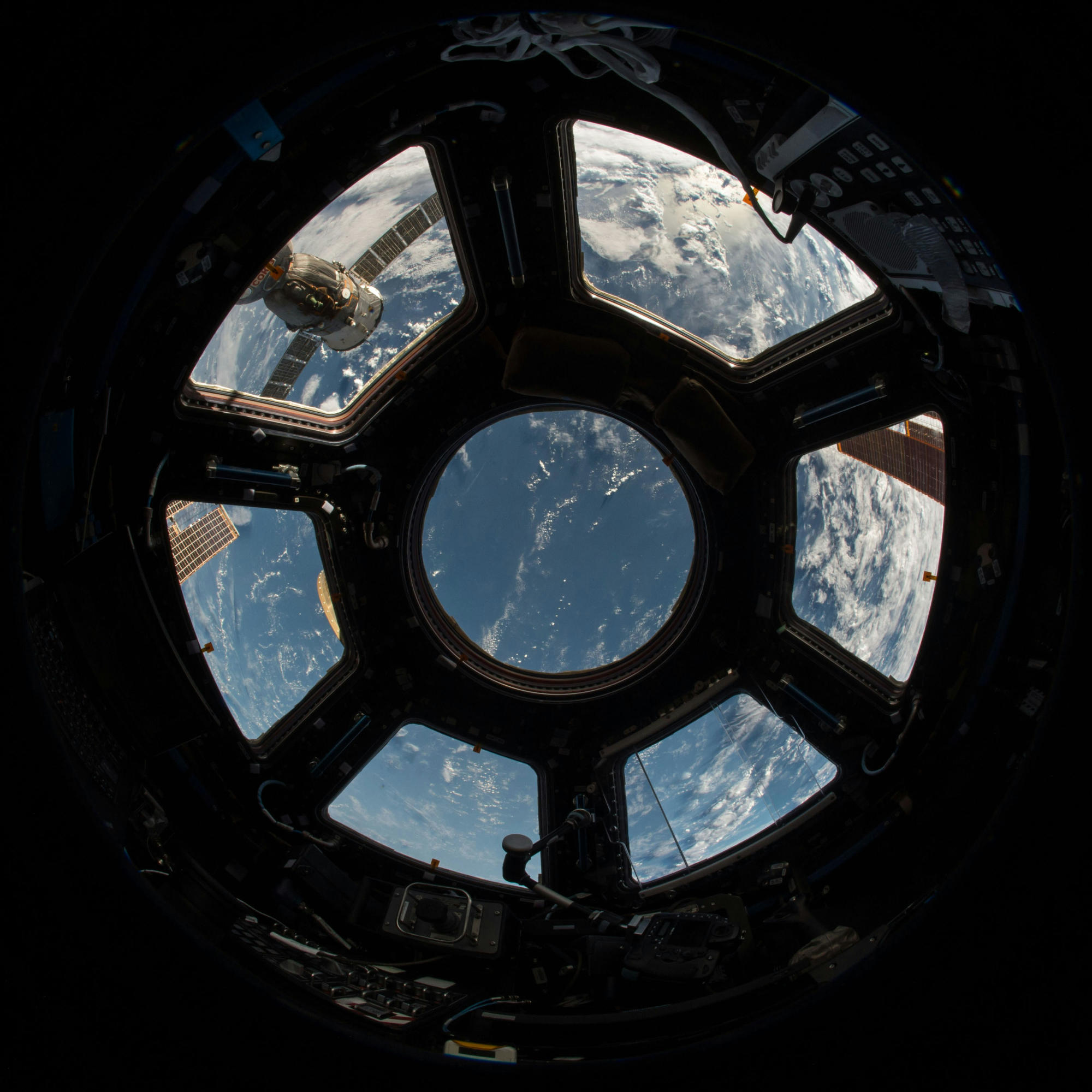 View of the Earth from the cupola onboard the ISS